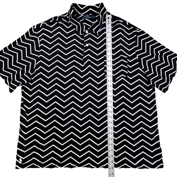 Polo Ralph Lauren Polo Shirt Men's 2XB Big & Tall Chevron Print Linen Blend - Picture 10 of 10